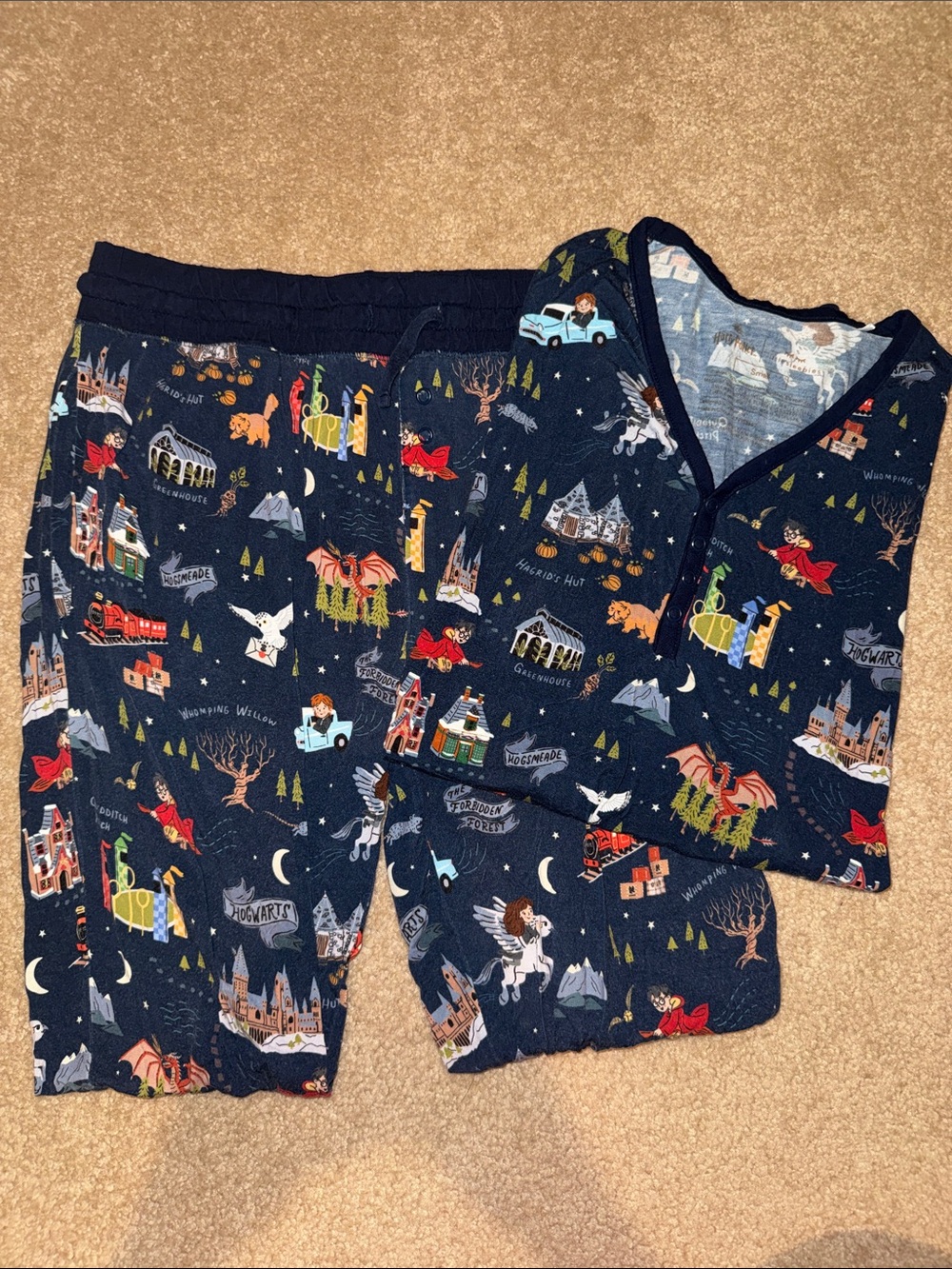Little Sleepies Harry Potter Magical Castle Pajama Set - women’s size small